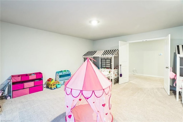 playroom with light colored carpet