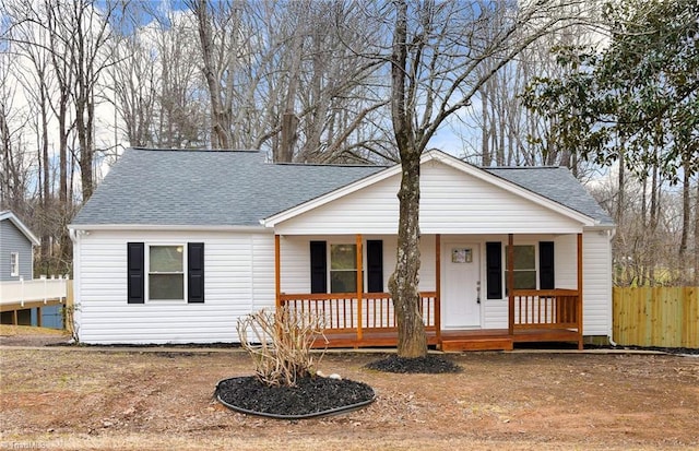 view of front of property with covered porch