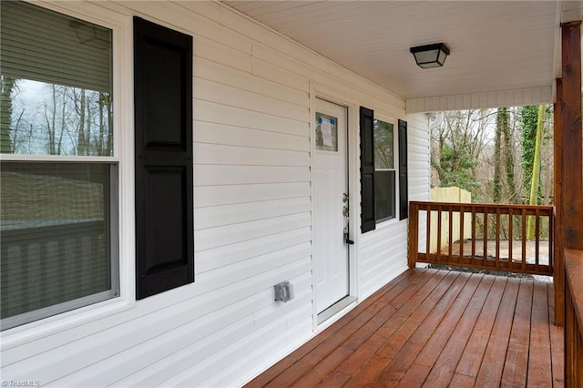 deck with covered porch