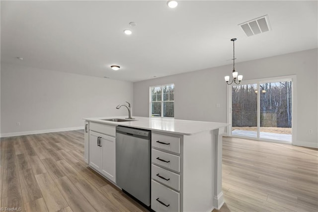 5756 Siler St, Trinity, NC 27370 - kitchen featuring dishwasher, open floor plan, light wood finished floors, and recessed lighting
