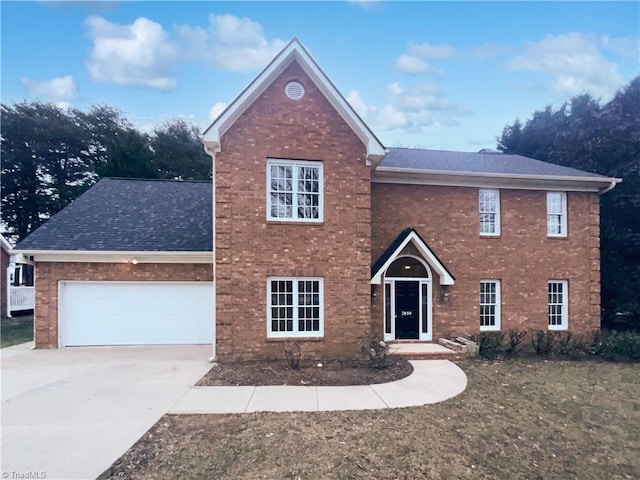 view of front of house with a garage