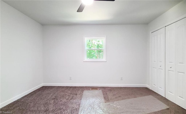 1628 Eagle Crest Dr, Pfafftown, NC 27040 - unfurnished bedroom with carpet floors, a closet, and ceiling fan