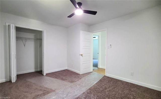 1628 Eagle Crest Dr, Pfafftown, NC 27040 - unfurnished bedroom featuring carpet, a closet, and a ceiling fan