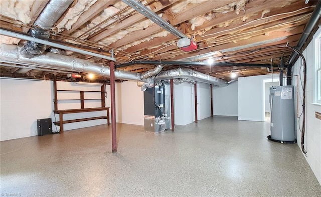 1628 Eagle Crest Dr, Pfafftown, NC 27040 - unfinished basement featuring water heater and heating unit