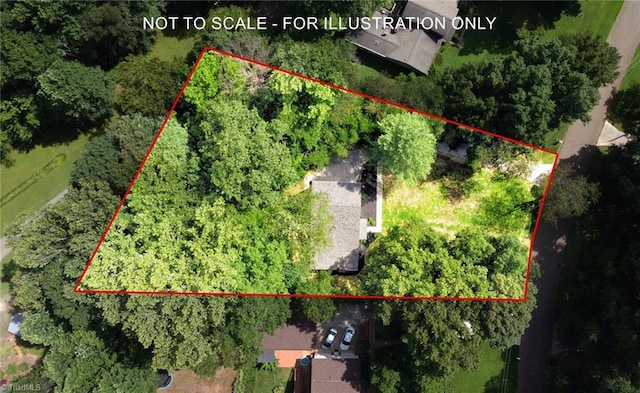 1628 Eagle Crest Dr, Pfafftown, NC 27040 - aerial view of property and surrounding area featuring property boundaries highlighted