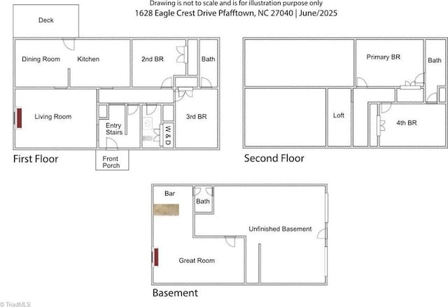 1628 Eagle Crest Dr, Pfafftown, NC 27040 - view of floor plan / room layout