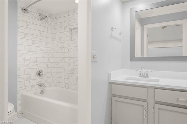 191 Fairway Dr, Advance, NC 27006 - bathroom featuring vanity, toilet, and washtub / shower combination