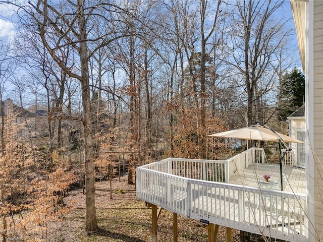 view of yard with a deck