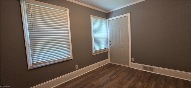 1904 E Innes St, Salisbury, NC 28146 - unfurnished room with dark wood-style flooring and ornamental molding