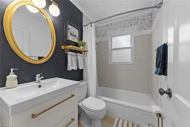 2607 Sherwood St, Greensboro, NC 27403 - bathroom with vanity and shower / tub combo with curtain