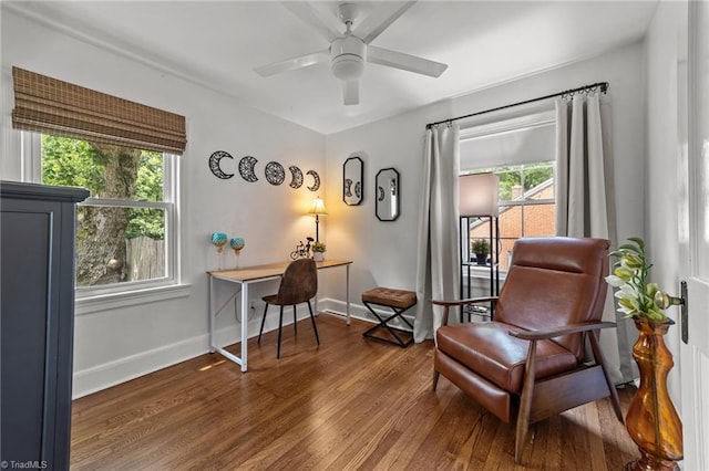 2607 Sherwood St, Greensboro, NC 27403 - office with wood finished floors, plenty of natural light, and a ceiling fan