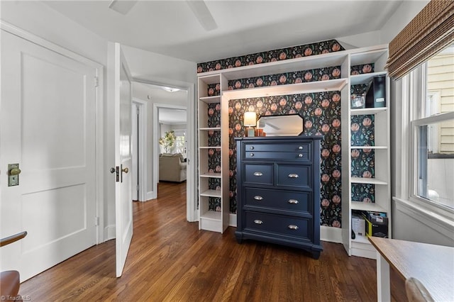 2607 Sherwood St, Greensboro, NC 27403 - spacious closet with dark wood-style flooring