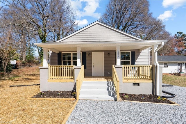 bungalow featuring a porch