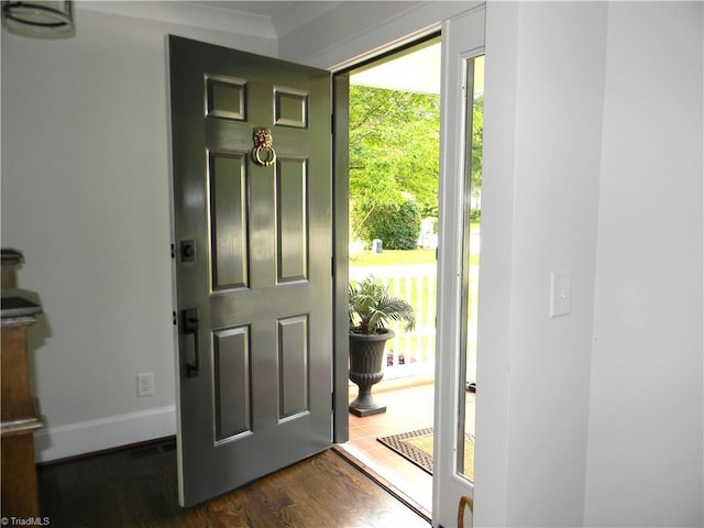2700 Regency Dr, Winston-Salem, NC 27106 - foyer entrance featuring plenty of natural light, dark wood finished floors, and baseboards