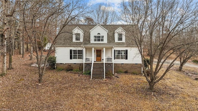 view of new england style home