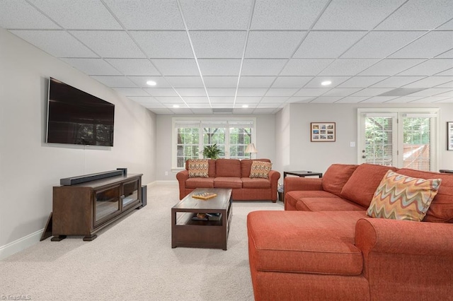 5000 Casting Way, Greensboro, NC 27455 - carpeted living area featuring a drop ceiling and recessed lighting