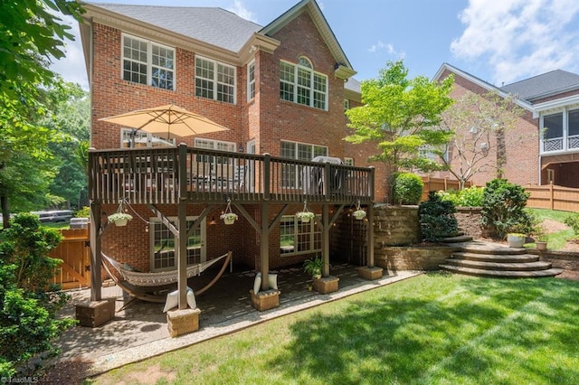 5000 Casting Way, Greensboro, NC 27455 - back of house with a deck and brick siding