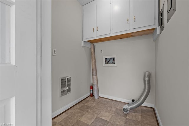 2206 Revolan Dr, Greensboro, NC 27407 - washroom with cabinet space, electric dryer hookup, and heating unit