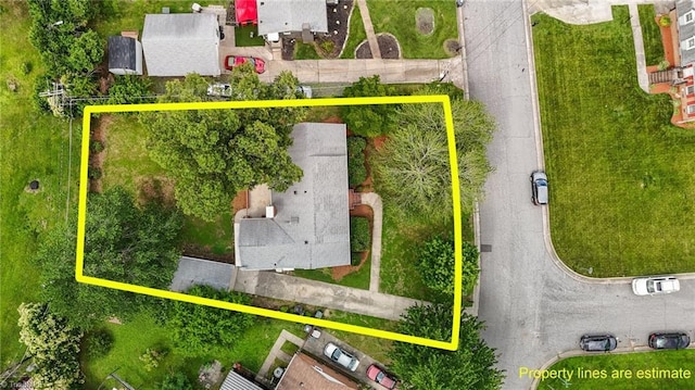 2206 Revolan Dr, Greensboro, NC 27407 - aerial view of property and surrounding area with property boundaries highlighted