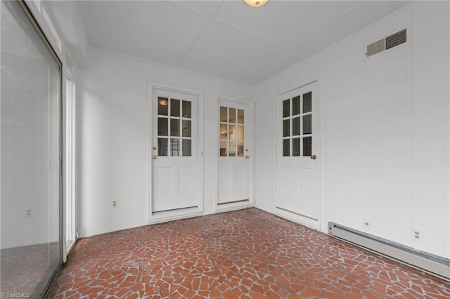 2206 Revolan Dr, Greensboro, NC 27407 - unfurnished sunroom with a baseboard radiator