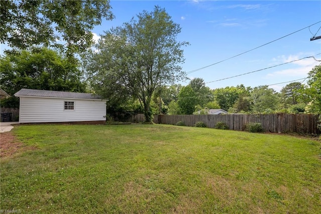 2206 Revolan Dr, Greensboro, NC 27407 - fenced backyard featuring an outbuilding