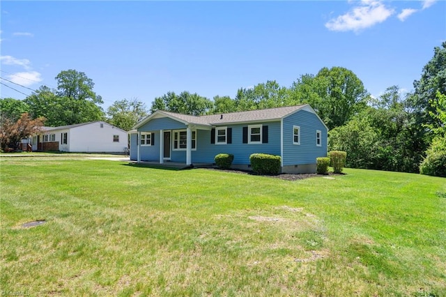 1616 Sanford Dr, Winston-Salem, NC 27105 - view of front facade with covered porch, crawl space, and a front yard