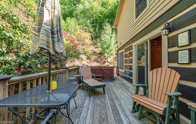 612 Joe Shoemaker Rd, Vilas, NC 28692 - deck featuring outdoor dining area