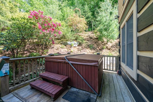 612 Joe Shoemaker Rd, Vilas, NC 28692 - wooden terrace featuring a hot tub