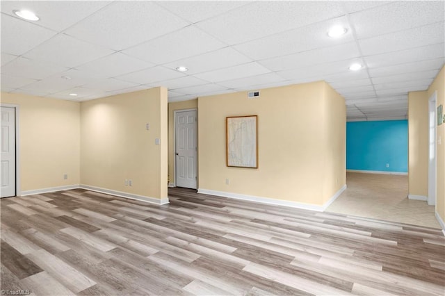 1420 Thornhill Ln, Winston-Salem, NC 27106 - empty room with wood finished floors, a drop ceiling, and recessed lighting