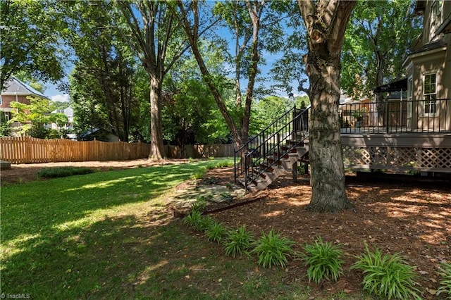 1420 Thornhill Ln, Winston-Salem, NC 27106 - view of yard with a deck and stairs