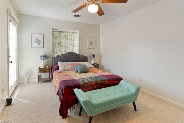 2429 Cypress Ct, High Point, NC 27265 - carpeted bedroom featuring a textured ceiling and ceiling fan
