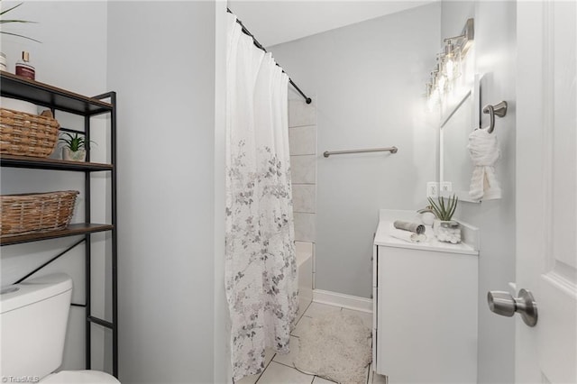 4636 Shattalon Cir, Winston-Salem, NC 27106 - full bath with toilet, tile patterned flooring, and shower / bath combination with curtain