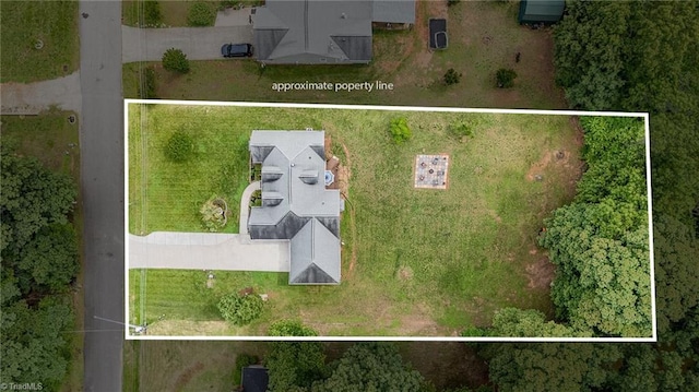 4636 Shattalon Cir, Winston-Salem, NC 27106 - view from above of property featuring property boundaries highlighted