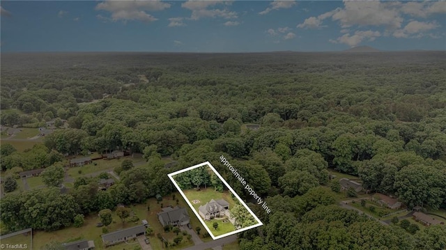 4636 Shattalon Cir, Winston-Salem, NC 27106 - aerial view of property's location with a heavily wooded area and property boundaries highlighted