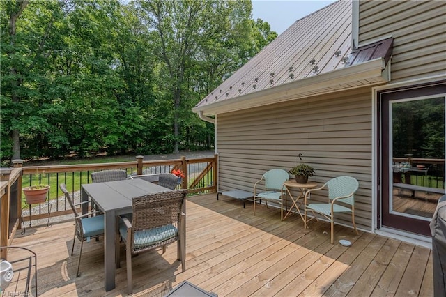 1160 Flinty Knoll Rd, Pinnacle, NC 27043 - wooden terrace featuring outdoor dining space