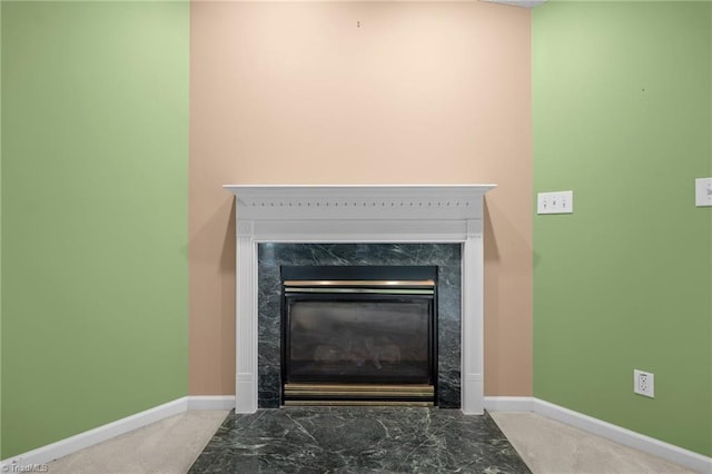3027 Maple Ave Unit M2, Burlington, NC 27215 - detailed view of a premium fireplace, baseboards, and carpet flooring