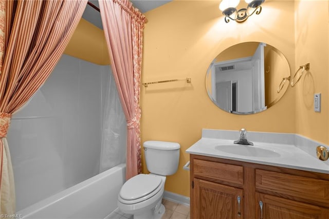 3027 Maple Ave Unit M2, Burlington, NC 27215 - bathroom with vanity, shower / bath combo, toilet, and tile patterned floors