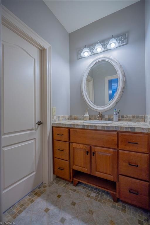 bathroom featuring vanity and tile patterned flooring