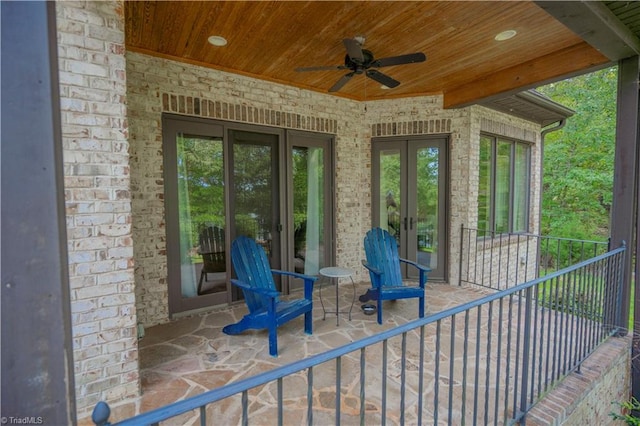 view of patio with ceiling fan