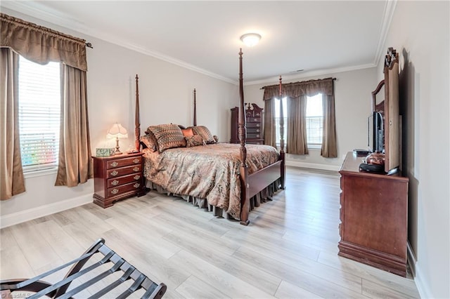 109 Red Maple Way, King, NC 27021 - bedroom with ornamental molding, light wood-style flooring, and baseboards