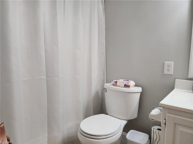 6905 Harlow Dr, Archdale, NC 27263 - full bathroom with vanity, toilet, and curtained shower