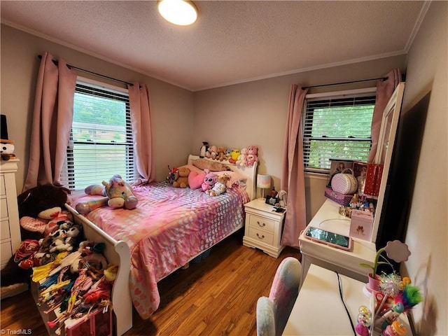 6905 Harlow Dr, Archdale, NC 27263 - bedroom with ornamental molding, wood finished floors, and a textured ceiling