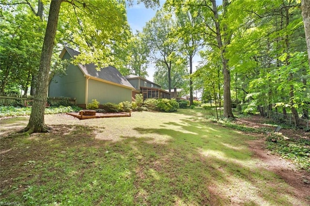 view of yard with fence