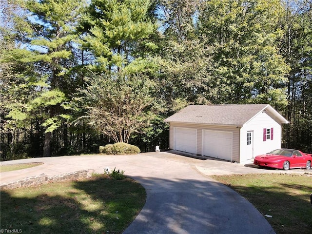 view of garage