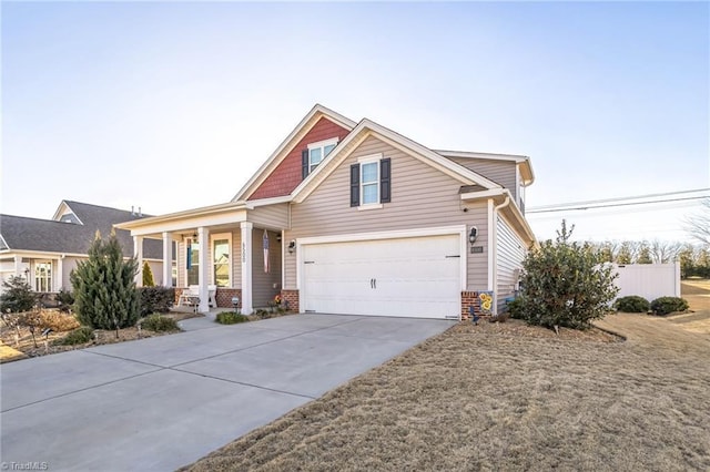 craftsman-style home featuring a garage