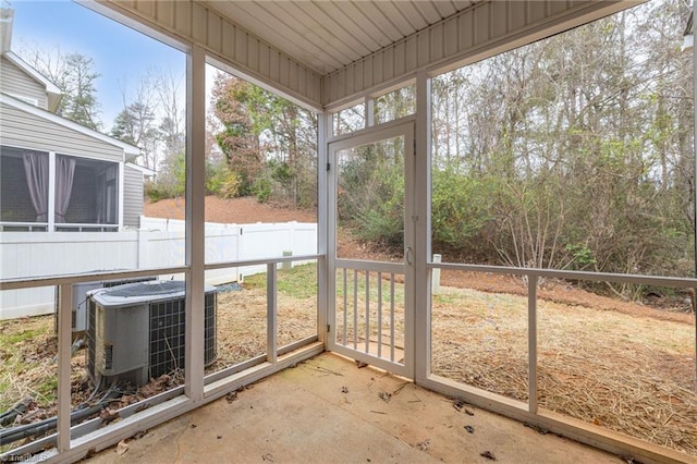 view of unfurnished sunroom