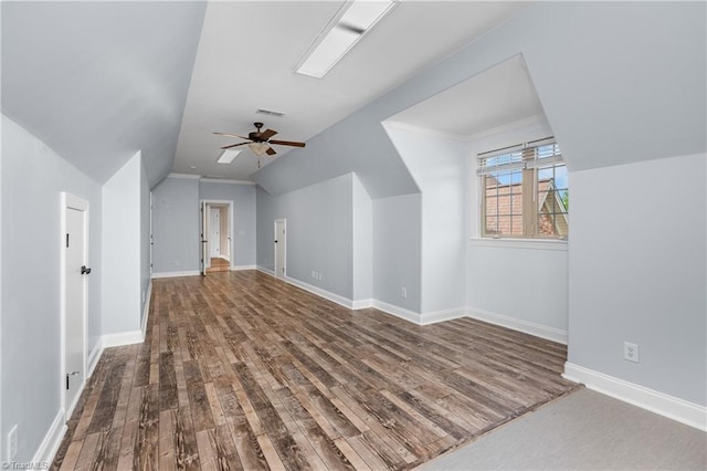 6147 Olde Fields Way, Pfafftown, NC 27040 - bonus room featuring vaulted ceiling, wood finished floors, and ceiling fan