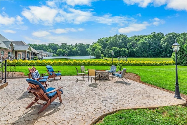 6147 Olde Fields Way, Pfafftown, NC 27040 - view of patio featuring an outdoor fire pit