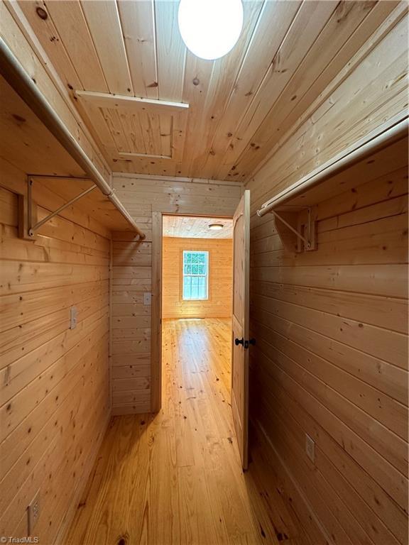 spacious closet with light wood-type flooring