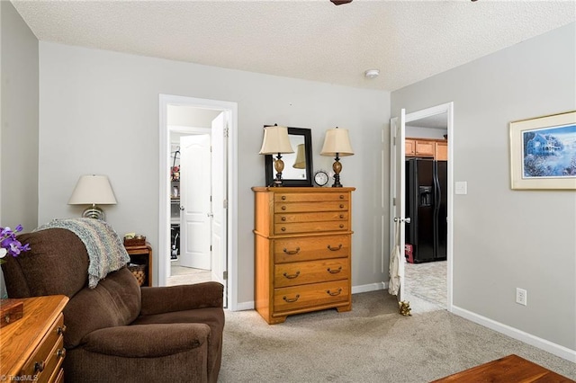 3714 Courtland Cir, Thomasville, NC 27360 - living area featuring light colored carpet, a textured ceiling, and a ceiling fan